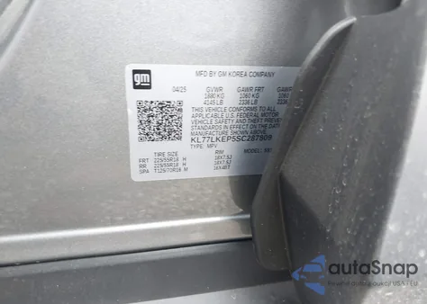 2025 Chevrolet Trax Fwd Activ from USA, damaged, VIN KL77LKEP5SC287809